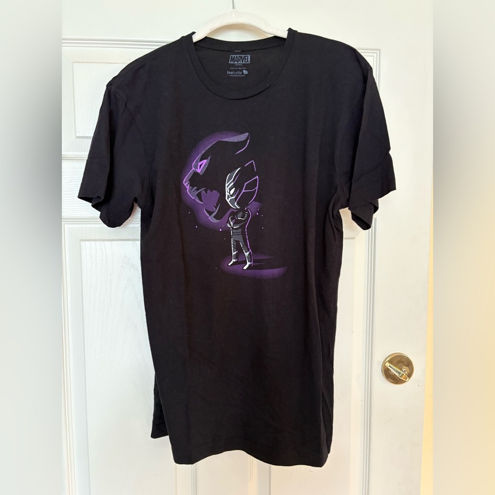 Black Panther Medium Unisex Black T-Shirt from TeeTurtle